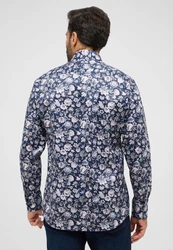 Eterna Langarmhemd Blau/Hellblau/Lila