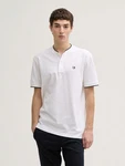 TOM TAILOR Denim Poloshirt mit Bomberkragen Weiß/Creme