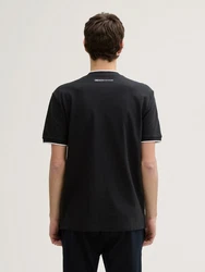 TOM TAILOR Denim Poloshirt mit Bomberkragen Schwarz