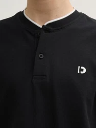 TOM TAILOR Denim Poloshirt mit Bomberkragen Schwarz