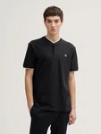 TOM TAILOR Denim Poloshirt mit Bomberkragen Schwarz