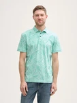 TOM TAILOR Poloshirt Piqu mit Palmen-Print Grün/Türkis/Hellgrün