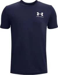 T-Shirt Sportstyle Kurzarm-Oberteil mit Logo links an der Brust
