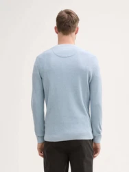 TOM TAILOR Rundhalspullover (1-tlg) Hellblau/Grau/Blau