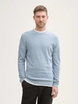 TOM TAILOR Rundhalspullover (1-tlg) Hellblau/Grau/Blau