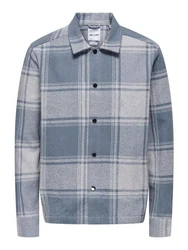ONLY & SONS Langarmhemd blau/hellgrau/wei