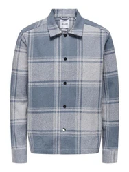 ONLY & SONS Langarmhemd blau/hellgrau/wei