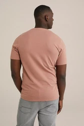 WE Fashion T-Shirt Braun/Rot/Lila