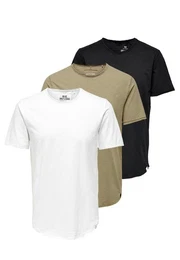 T-Shirt 3er Pack ONSBENNE (Spar-Set, 3-tlg) T-Shirt - Baumwolle - Atmungsaktiv - Vielseitiges Basic