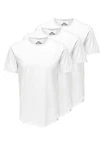 ONLY & SONS T-Shirt 3er Pack ONSBENNE Weiß/Creme/Grau