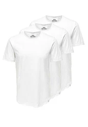 ONLY & SONS T-Shirt 3er Pack ONSBENNE Weiß/Creme/Grau