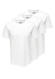 ONLY & SONS T-Shirt 3er Pack ONSBENNE Weiß/Creme/Grau