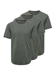 ONLY & SONS T-Shirt 3er Pack ONSBENNE Dunkelgrün