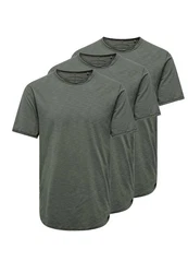 ONLY & SONS T-Shirt 3er Pack ONSBENNE Dunkelgrün