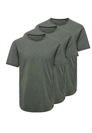 T-Shirt 3er Pack ONSBENNE (Spar-Set, 3-tlg) T-Shirt - Baumwolle - Atmungsaktiv - Vielseitiges Basic
