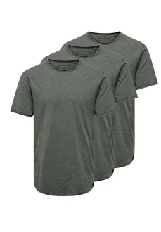ONLY & SONS T-Shirt 3er Pack ONSBENNE Dunkelgrün