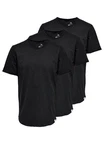 ONLY & SONS T-Shirt 3er Pack ONSBENNE Schwarz/Grau