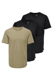 T-Shirt 3er Pack ONSBENNE (Spar-Set, 3-tlg) T-Shirt - Baumwolle - Atmungsaktiv - Vielseitiges Basic