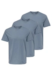ONLY & SONS T-Shirt MAX 3er Pack (Spar-Set, 3-tlg) Blau/Grau/Hellblau