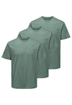 ONLY & SONS T-Shirt MAX 3er Pack (Spar-Set, 3-tlg) Grün/Dunkelgrün/Türkis