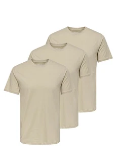 ONLY & SONS T-Shirt MAX 3er Pack (Spar-Set, 3-tlg) Khaki/Beige