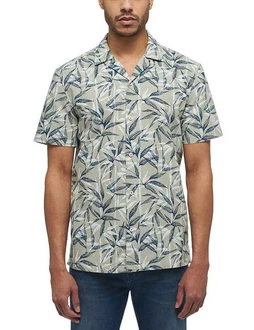 MUSTANG Kurzarmhemd Style Collin AOP Shirt Blau