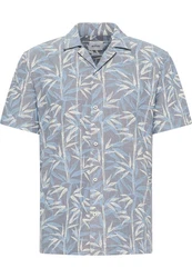 MUSTANG Kurzarmhemd Style Collin AOP Shirt Blau