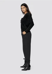 freshlions Strickjacke Madison mit Binde-Funktion Schwarz