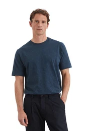 T-Shirt aus gestreiftem Single-Slub-Jersey