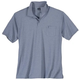 Poloshirt Groe Gren Herren Poloshirt graublau melange Softknit