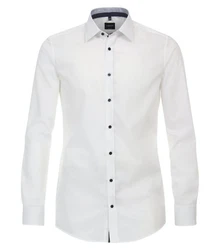 VENTI CASAMODA Businesshemd Body Fit Kentkragen Weiß/Creme/Schwarz
