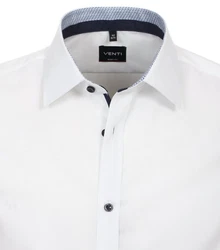 VENTI CASAMODA Businesshemd Body Fit Kentkragen Weiß/Creme/Schwarz