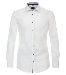 VENTI CASAMODA Businesshemd Body Fit Kentkragen Weiß/Creme/Schwarz
