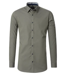 VENTI CASAMODA Businesshemd Body Fit Kentkragen Dunkelgrün/Khaki/Grün