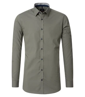VENTI CASAMODA Businesshemd Body Fit Kentkragen Dunkelgrün/Khaki/Grün