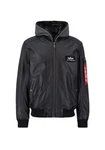 Alpha Industries Lederjacke Men Schwarz/Dunkelblau/Blau/Dunkelgrau/Grau