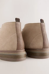 Next Velourslederstiefel Beige/Braun/Khaki