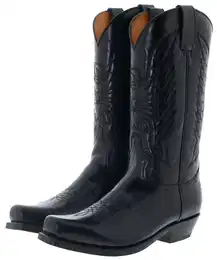 2073 58 SAM Schwarz Cowboystiefel Rahmengenhter Herren Westernstiefel