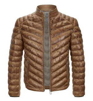 Milestone Lederjacke MSIseo Braun/Beige
