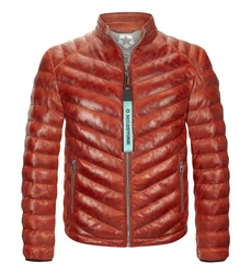 Milestone Lederjacke MSIseo Rot/Dunkelrot/Braun