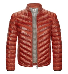 Milestone Lederjacke MSIseo Rot/Dunkelrot/Braun