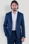 SANDER STELLAN Anzugsakko Sakko Herren Dunkelblau/Hellblau/Blau/Pastell