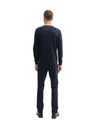 TOM TAILOR Chinohose JERSEY SLIM CHINO Dunkelblau/Blau/Hellblau