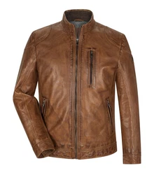 Milestone Lederjacke MSPepino Braun/Beige