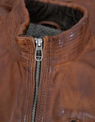 Milestone Lederjacke MSPepino Braun/Beige