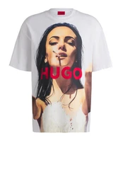 HUGO T-Shirt 'Duwedie' Rosa/Rot/Beige/Mischfarben/Orange/Gelb