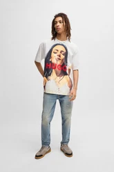 HUGO T-Shirt 'Duwedie' Rosa/Rot/Beige/Mischfarben/Orange/Gelb