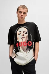 HUGO T-Shirt 'Duwedie' Beige/Gelb/Orange/Grün/Schwarz