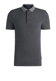 Poloshirt H-Pitton aus strukturierter Baumwolle (1-tlg)