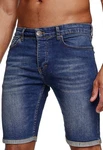 Reslad Jeansshorts Herren Kurze Hosen  Dunkelblau/Blau/Lila